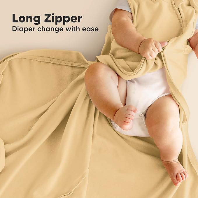 2-Pack Organic Baby Sleep Sacks, 100% Cotton - Soft & Breathable 0.5TOG Baby Wearable Blanket, Toddler Sleeping Sack 6-18 months, Easy to Wear Transitional Swaddles for Newborns, Infants (Avocado, M)