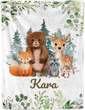 Ship Next Day, Personalized Receiving Baby Blankets for Boys, Custom Woodland Baby Boy Gifts Blanket with Name, Newborn Swaddle Toddler Blanket, Customized Blankets for Kids Christmas Birthday Gifts