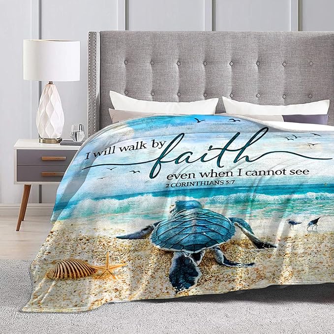 Tijuboni Sea Turtle Ocean Throw Blanket Beach Nautical Gifts for Women Men Girls Boys Kids Adults Soft Flannel Fleece Blanket for Couch Sofa Bed Home Decor 60"x80"
