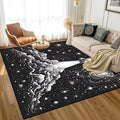 Stars Rug for Boys Room Black Space Rocket Rugs Galaxy Carpet Planet Printed Throw Rugs for Kids Teens Doormat Bedroom Living Room,31 in X 47 in