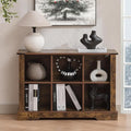 6 Cube Storage Organizer, Wood Cube Bookshelf with LED Lights, Horizontal Storage Cubes, Kids Bookshelf, Display Cabinet Cubby Shelf for Living Room Home Office Bedroom, Brown