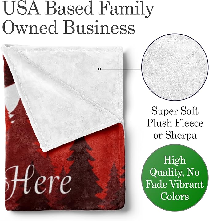 Personalized Plush Christmas Blanket | Cozy Fall Throw Blanket | Custom Winter Blankets | Ornament Christmas Throws | Santa Sofa Bed Throw | Customized Soft Christmas (Sherpa 60x80)