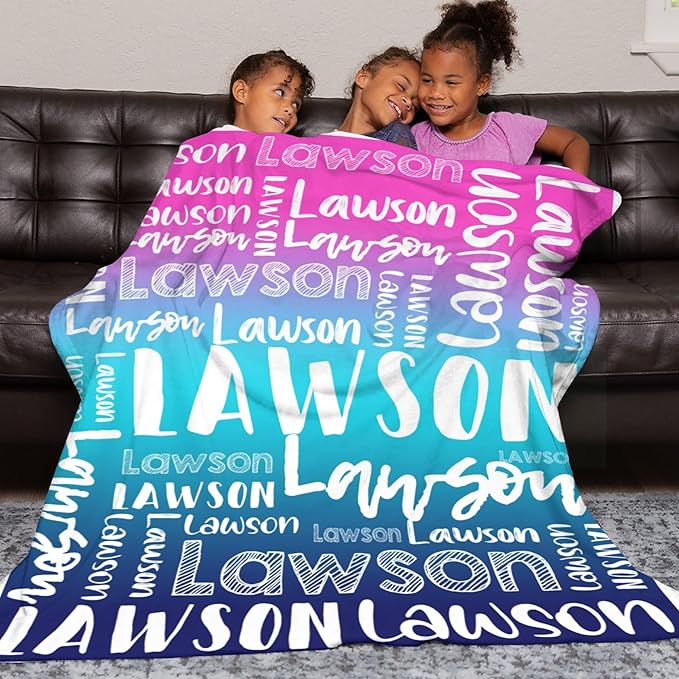 Dr.TOUGH Personalized Blankets with Name Customized Baby Blankets for Girls Boys Adults Monogrammed Blankets and Throws Christmas Birthday Mothers Valentines Day Gift (Z-Colorful 01, 40''×50'')