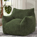 Giant Bean Bag Chairs for Adults with Filling Plush Fluffy Bean Bag Chairs for Teens with Armrests Comfy BeanBag Lazy Couch Sofa Chair for Bedroom Living Room Reading (Green, M-for Teens/Adults)