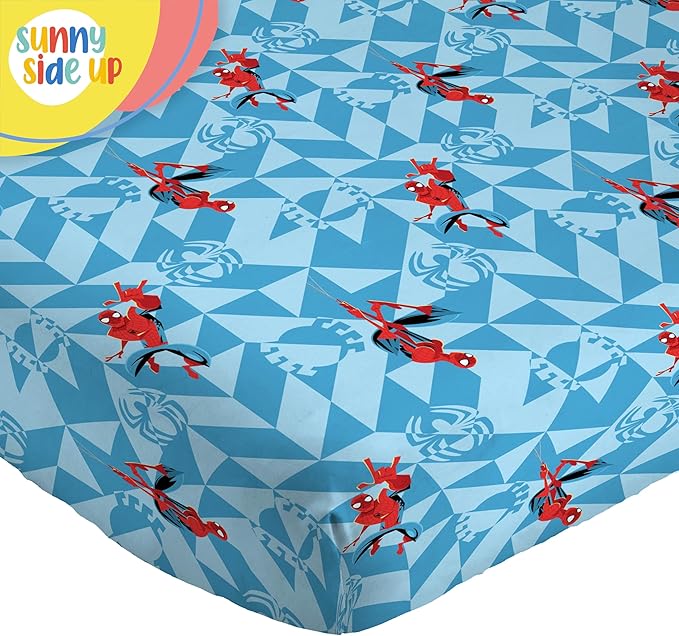 Sunny Side Up Kids Sheet Set Includes Sheets and Pillow Cover - 100% Microfiber Bedding and Room Decor, Blue - Spiderman, 3 Piece Toddler