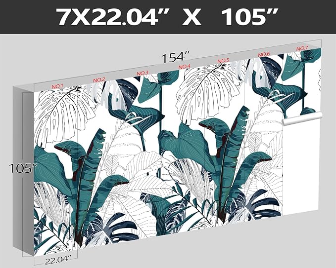 XMPMBM-Modernity Simple Geometrical Banana Leaf Fabric Wallpaper Abstraction Leaf Living Room Bedroom Bathroom Wall Mural-W 154" X H 105"（112 Square Foot）