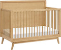 babyletto Palma 4-in-1 Convertible Crib with Toddler Bed Conversion Kit in Honey, Greenguard Gold Certified