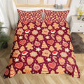 Christmas Duvet Cover Boys Christmas Gingerbread Man Bedding Set for Kids Teens Ultra Soft Snowflake New Year Comforter Cover Set Xmas Theme Bedspread Cover Room Decor Full Size Bedclothes Zipper