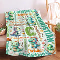Personalized Custom Green Dinosaur Blanket Gifts for Kids Boys Girls with Name - Customized Green Dinosaur Super Soft Lightweight Flannel Sheets Decor for Crib Nap Couch - 60"x80" for Adult