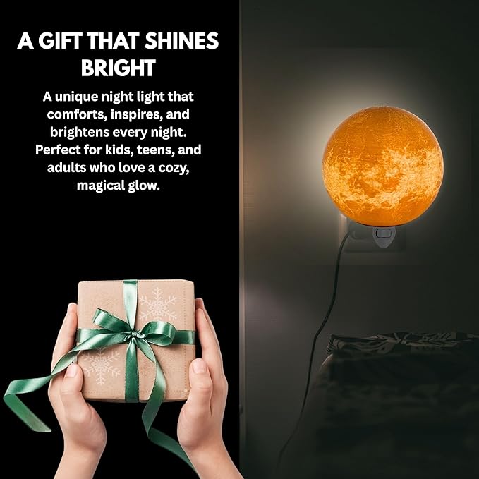 Moon Night Lights | Night Lamp LED Light | 3D Solar System NightLight, Planet Home Décor, Space Nursery, Kids Room, Space Gift, Birthday Gifts, Bedroom Decorations (Venus, 6 Inch)