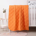 FLXXIE Machine Washable Microfiber Down Alternative Oversized Toddler Comforter, Super Soft and Lightweight Kids Crib Quilted Blanket for Stroller, Travel, 43x60 Inches, Orange