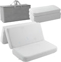 Trifold Play and Pack Mattress Portable Mini Cribe Matter Pad Waterproof Pack N Play Mattress for Baby and Toddler Breathable Dual Side Memory Foam Topper