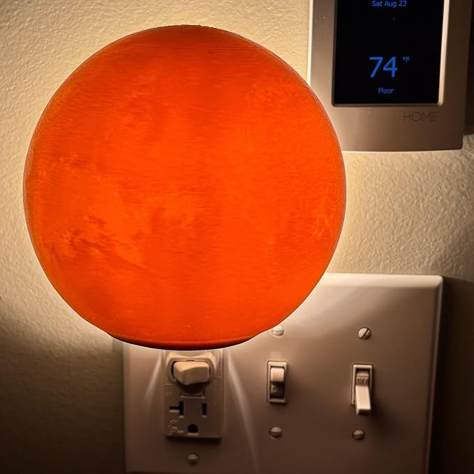 Mars Night Lights | 4" Mars Night Lamp LED Light | 3D Solar System NightLight, Planet Home Décor, Space Nursery, Kids Room, Space Gift, Birthday Gifts, Bedroom Decorations