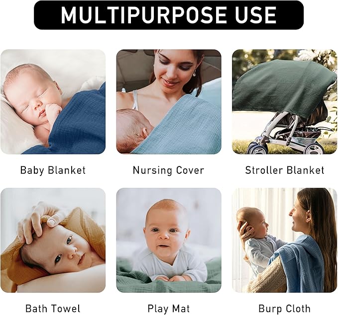 Muslin Swaddle Blankets for Newborn, 3 Pack Breathable Soft Receiving Blanket, Large 38 x 40 inches Swaddle Wrap Burping Clothes, Essentials Infant Shower Items, Toddler Gift (Lovely Zebra, 3 Pack)