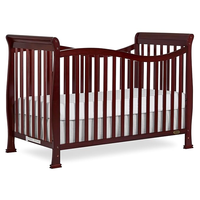 Dream On Me Violet 7-in-1 Convertible Full-Size Baby Crib with Toddler, Day & Full Bed Conversion in Espresso, GreenGuard Gold & JPMA, 4 Mattress Heights, Sustainable Pinewood