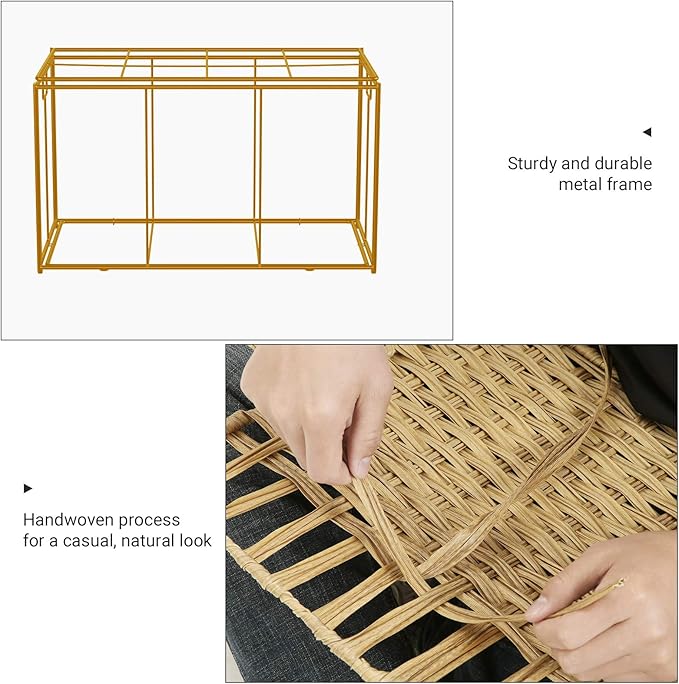 SONGMICS Storage Basket with Lid, 42.3 Gallon (160L) Storage Bin, Woven Blanket Storage Basket with Handles, Foldable, Removable Liner, Metal Frame, for Bedroom, Laundry Room, Natural URST76NL