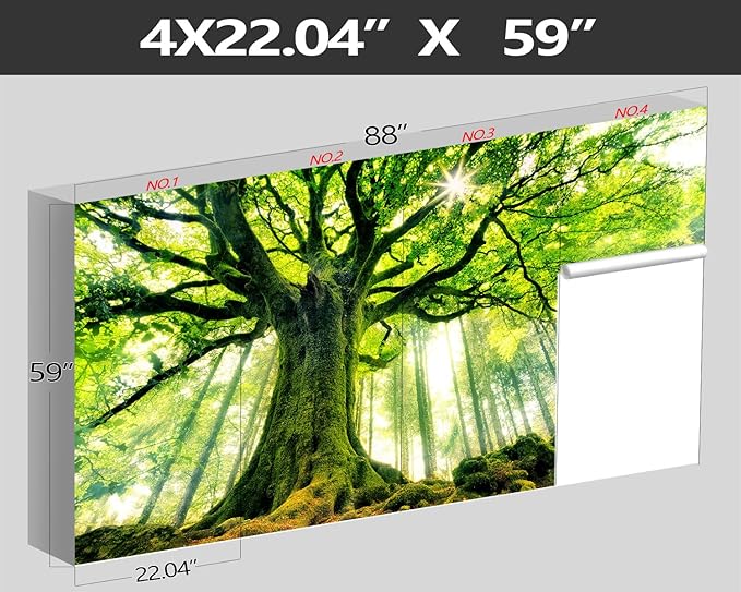 XMPMBM-Green Forest backsplash Large Decorative Wallpaper Large Tree Bedroom Bathroom Wall Mural- W 88" X H 59"（36 Square Foot）