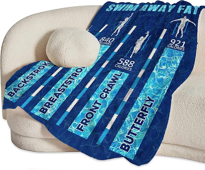 Swimming Blanket Swim Gifts for Girls/Swimmer Sport Throw Blankets Soft Blanket Warm Fleece Flannel Plush Blankets for Bed Sofa Couch 60"x80"