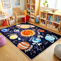 Kids Rugs for Playroom, 4x5 Feet Educational Rug for Learn The ABC Alphabet, Soft Machine Washable Non-Slip Cute Space Galaxy Carpet for Classroom Toddler Nursery Kids Room Decor Mat