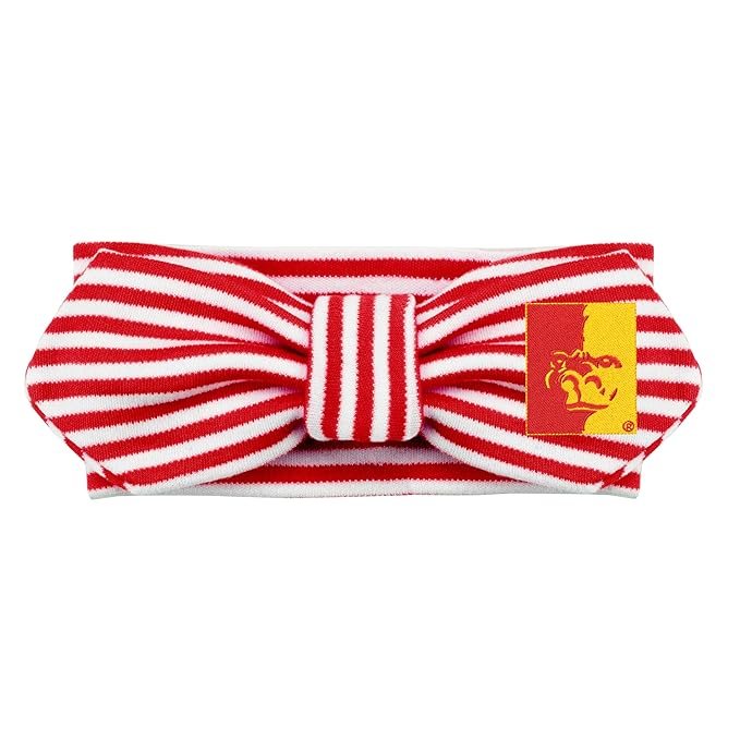 Creative Knitwear Pittsburg State Gorillas Infant Girls Red/White Striped Hair Knot Headband Embroidered Logo - Size Newborn - 4T