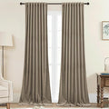 StangH Back Tab Camel Beige Velvet Curtains Room Darkening Thermal Insulated Drapes for Doorway/Sliding Door Privacy for Bedroom/Living Room/Closet, W42 x L90, 2 Panels
