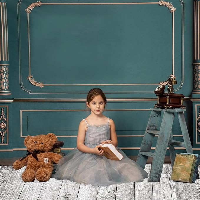 Kate Photography Floor Mats Grey Wood Mat Rubber Floor Mats for Newborn Photography Props Rubber Wooden Wall Backdrop for Photo Studio 5x4ft