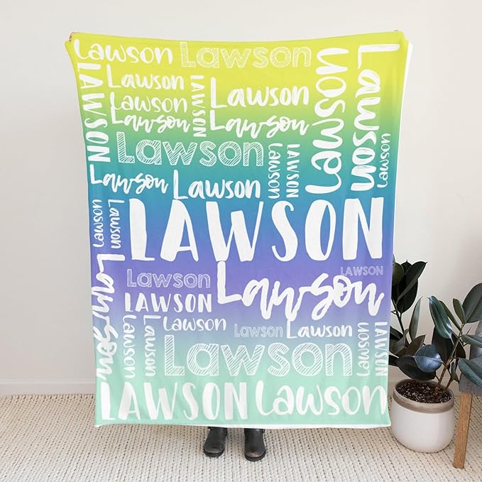 Dr.TOUGH Personalized Blankets with Name Customized Baby Blankets for Girls Boys Adults Monogrammed Blankets and Throws Christmas Birthday Mothers Valentines Day Gift (Z-Colorful 03, 30''×40'')