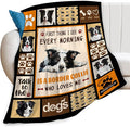 Border Collie Dog Print Blanket Best Dog Pet Animal Throw Blankets for Couch Sofa Stuff Decor Gifts Lightweight Soft Cozy Fleece Plush Warm Flannel Bedding for Lover Man Woman Teen Adults 40"x50"