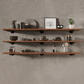 IEO Floating Shelves for Wall Shelf 60 inches Long 11.8" Extra Width Farmhouse Bathroom Decor Bedroom Kitchen Shelves Living Room Wall Mounted Set of 3, Rustic Brown Soild Wood