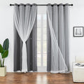 XiDi Star Curtains for Bedroom, Girls & Kids Room Decor, Unicorn & Blackout Curtains 84" Long 2 Panel Grey