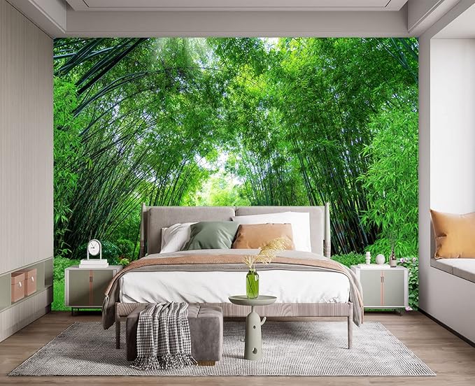 Green Bamboo Forest Wall Mural Wallpaper for Bedroom 178" x 117"