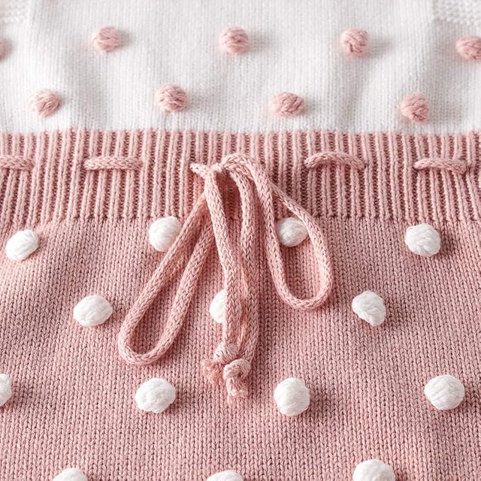 Simplee kids Baby Girl Knit Romper Fall Sleeveless Pompoms Rompers Newborn Little Girl Overall Jumpsuit Outfits