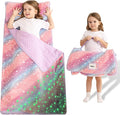 Toddler Nap Mat with Pillow and Blanket, Extra Large Rolled Napping Mats,Slumber Bags for Boys Girls,Kids Sleeping Bag for Daycare, Preschool Travel Camping