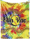Personalized Softball Kids Blanket with Name and Number - Custom Sport Bed Blankets Gift for 0-3 Months Baby Essential - Super Warm and Comfortable 50x60inch