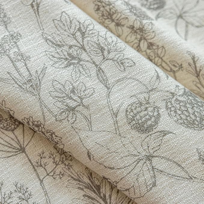 ENJOYBRIDAL Floral Curtains 84 Inch Long Vintage 2 Panels Drapes Rod Pocket Semi Sheer Rustic Bedroom Window Curtain Panels Boho Tassel Living Room Farmhouse Botanical Window Treatments