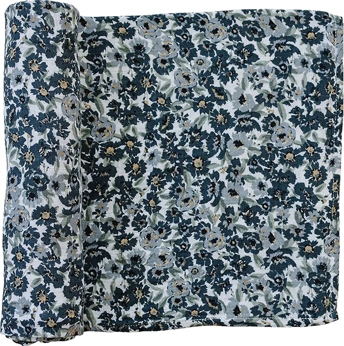 Mebie Baby Liberty Floral Muslin Swaddle, Modern and Neutral Swaddle Blanket for Baby Girl or Boy, Soft Baby Blankets, Newborn Blanket, 0-3 Month, Comfy Wrap, Baby Essentials & Gifts