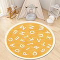 Round Playroom Area Rug,4ft,ABC Children's Round Bedroom Rug, Non-Slip Washable Baby Nursery Rug, Large Toddler Rug Educational Crawling Mat, Suitable for Nursery, School Classroom, Playroom