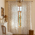 ENJOYBRIDAL Floral Curtains 63 Inches Long 2 Panels Set Farmhouse Rod Pocket Drapes for Bedroom Boho Cute Short Window Curtain Panels Rustic Living Room Semi Sheer Cottage Vintage Window Treatments