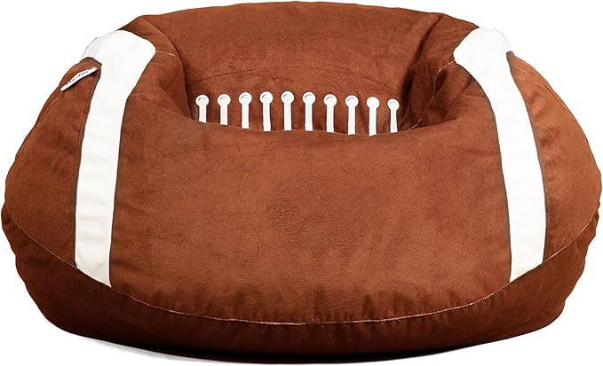 Big Joe Sports Ball Child-Sized Bean Bag Chair for Kids, Football Plush, Ultra-Soft Lightweight Polyester Blend, 2.5 Foot Refillable