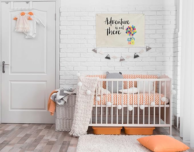 Canvas Hanging Flag Banner Wall Sign Decor Gift for Baby Kids Girl Boy Nursery Teen Room Front Door - Hydrogen Balloon