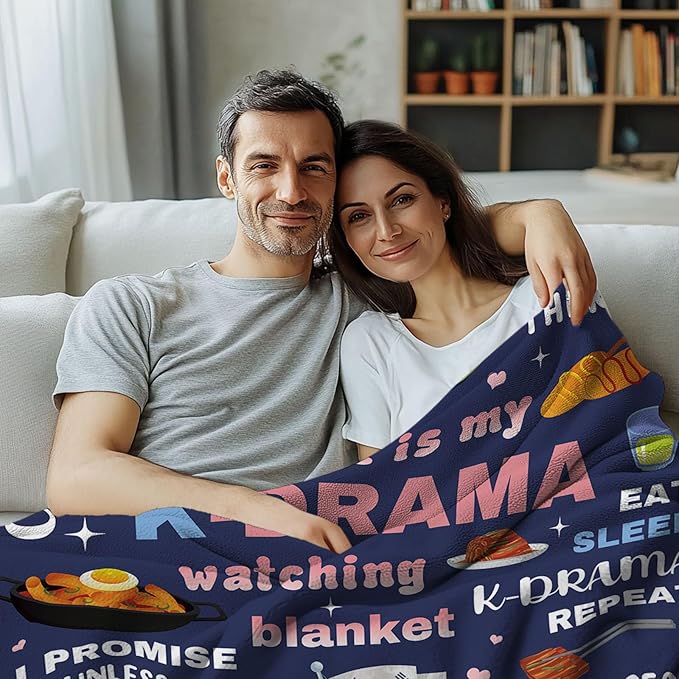 Korean Blanket 50"x60", Korean Gifts for Women Girls Sister Friends, Koreans Drama Gifts for Christmas Thanksgiving, Flannel Koreans Blanket for Sofa Couch Room Bed