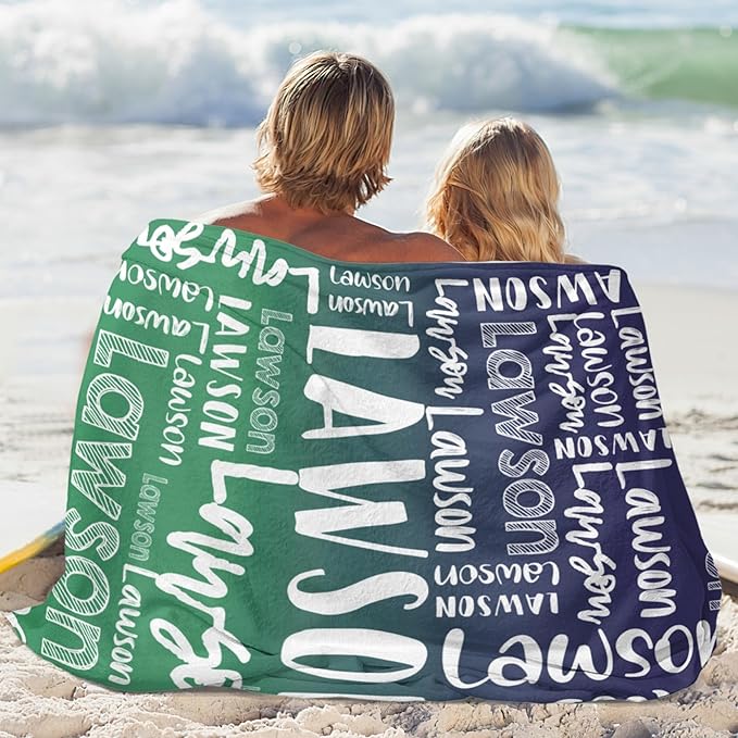 Dr.TOUGH Personalized Blankets with Name Customized Baby Blankets for Girls Boys Adults Monogrammed Blankets and Throws Christmas Birthday Mothers Valentines Day Gift (Z-Colorful 02, 40''×50'')