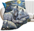 Wolf Blanket Wolves Gifts for Girls Boys Woman Kids Wolf Animal Lover Throw Blankets Soft Blanket Warm Fleece Flannel Plush Blankets for Bed Sofa Couch 40"x50"