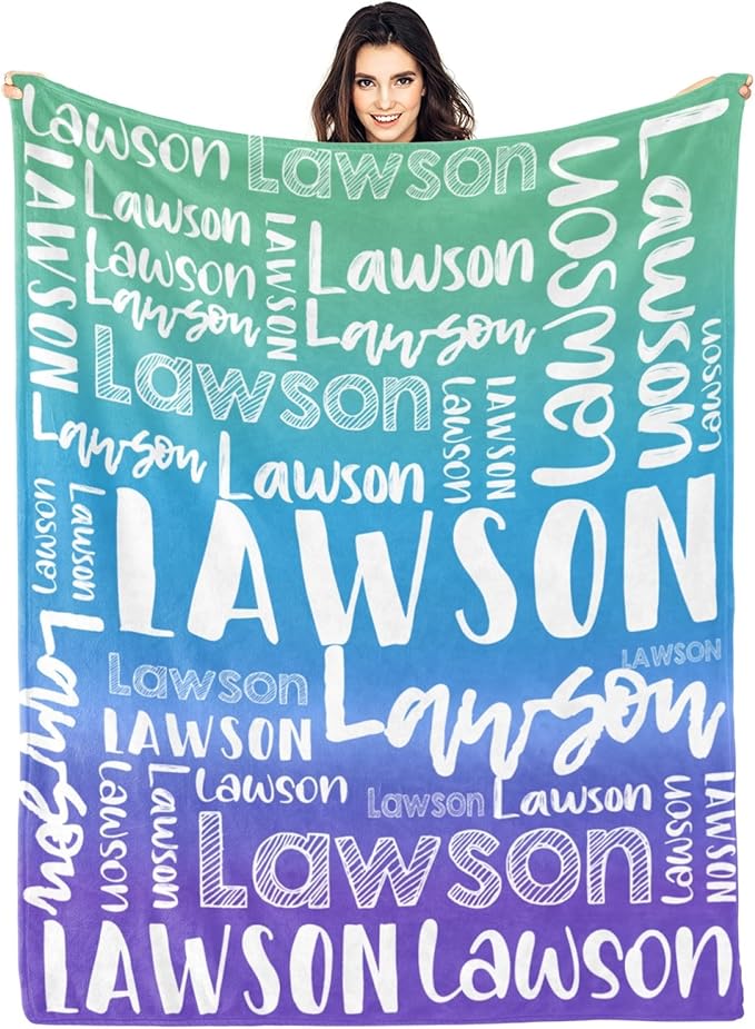 Dr.TOUGH Personalized Blankets with Name Customized Baby Blankets for Girls Boys Adults Monogrammed Blankets and Throws Christmas Birthday Mothers Valentines Day Gift (Z-Colorful 07, 30''×40'')