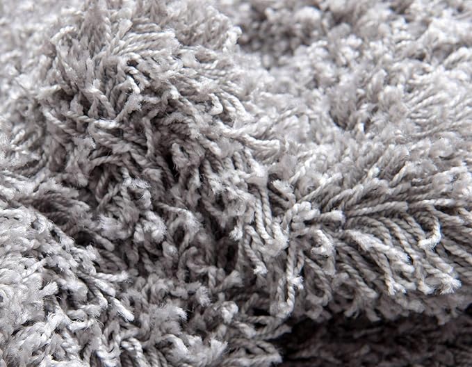 Unique Loom Solid Shag Collection Area Rug (10' x 13' Rectangle, Cloud Gray)