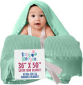 Blankets Thermal Waffle Baby Blanket Crib Bedding - Soft Cozy Warm Infant Thermal Cover for Nursery Stroller or Bassinet, Lightweight Ideal Shower Gift, Satin Trim Mint Green 36" x 50"