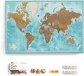 Canvas World Map with Cork Pin Board - English Lettering - Decorative Wall Decoration for All Rooms - Canvas Pictures with World Map Motif (150x100 cm, Pattern 10)