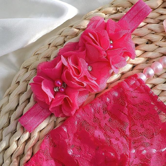 Infant Photography Outfit Flower Headband Lace Bowknot Dress Photostudio Props Baby Photo Costume Newborns Shower Newborn Photography Outfit