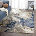 LUXE WEAVERS Marble Swirl Abstract Area Rug, Blue 9x12