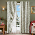 jinchan Floral Blackout Curtains for Bedroom Living Room 84 Inches Length Farmhouse Curtains Room Darkening Vintage Drapes Traditional Rod Pocket Window Treatment 2 Panels Set Sage Green on Beige